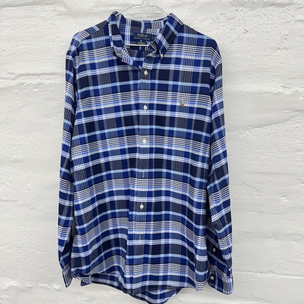 NEW Polo Ralph Lauren Classic Fit Button Down Plaid‎  Shirt Men's XL Soft Easy